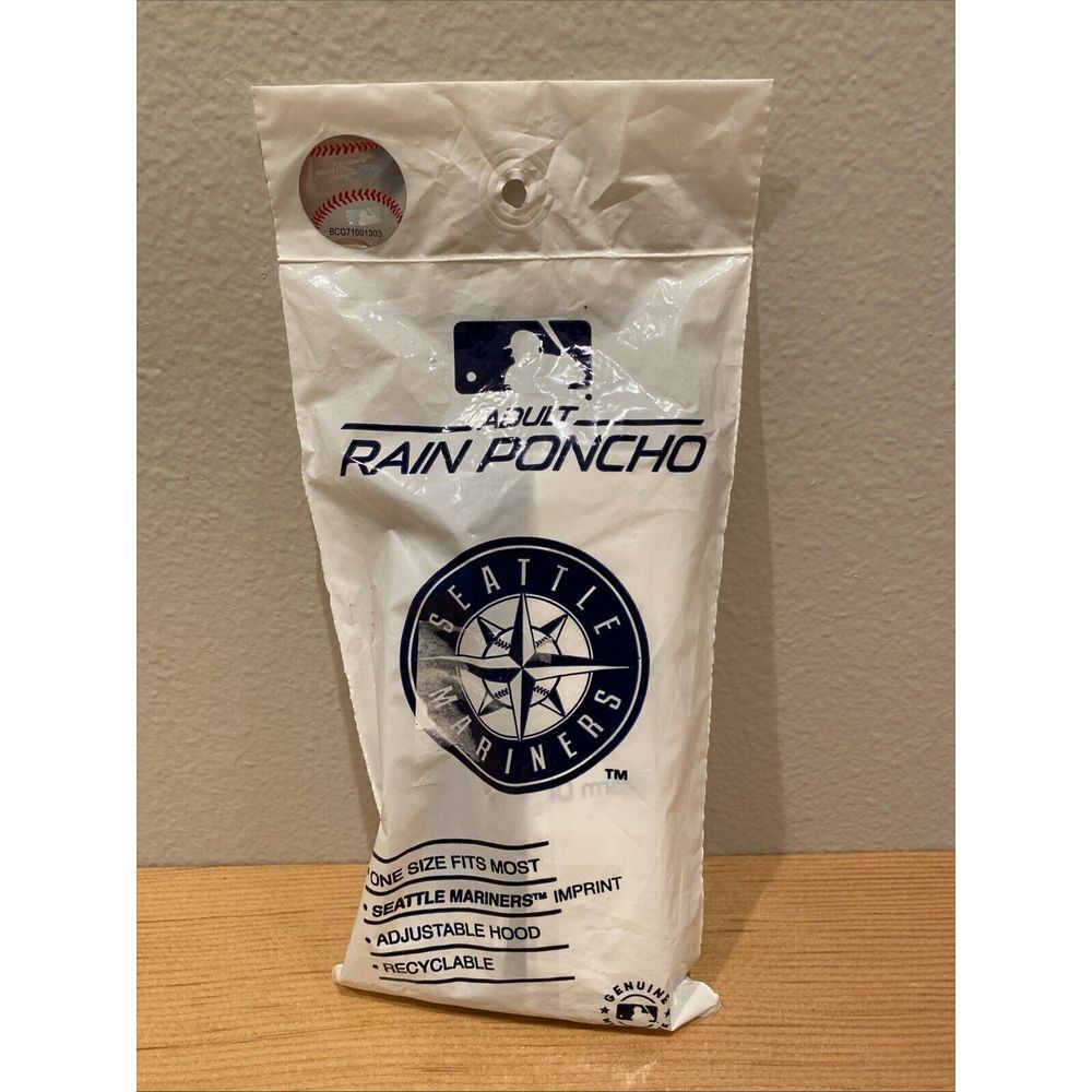 Seattle Mariners‎ Disposable Rain Poncho  Logo Genuine MLB  (1)